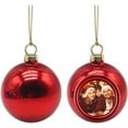 thumbnail image 4 of 6 Pc Christmas Ball Bauble Ornament Glittering Christmas Indoor Outdoor Hanging Decoration Holiday Party Wedding Halloween Thanksgiving Valentine's Day Decor, 4 of 7