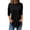 Black, variant on Women's Fashion Casual Top, Solid Color Round Neck Three Quarter Sleeve T-Shirt, Simple and Comfortable Blouse for Everyday Relaxed Outfits Black L