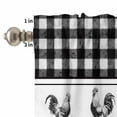 thumbnail image 4 of Vintage Black Plaid Curtain Valances Set Farm Cock Chicken Animal Watercolor Kitchen Curtains 36&nbsp;inch Length Rod Pocket Valance and Tiers 3 Piece Set Small Bedroom Bathroom Laundry Decor, 4 of 9