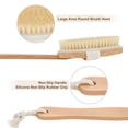thumbnail image 3 of Cepillo corporal de secado de mango largo de madera con cerdas, cepillo para la espalda para ducha, cepillo para drenajes linfáticos color madera, 3 of 7