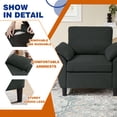 thumbnail image 4 of Soscana Living Room Furniture 2 Piece Set,Sectional Sofa Couch with Storage Ottoman and Accent Chair,Black, 4 of 8