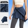 thumbnail image 5 of Women's Two Way Convertible Yoga Skirt, Wrap Around Waist Skirt or Neck Poncho, Lightweight Sports Cover Up Skirt for Beach, Yoga and Daily Sun Protection Navy A, 5 of 7