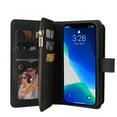 thumbnail image 3 of Dteck Case for iPhone 11 Pro 5.8-inch,Retro Magnetic Leather Card Holder Wallet Zipper Flip Case Kickstand Protector Purse Shockrpoof Strap Cover,Black, 3 of 8