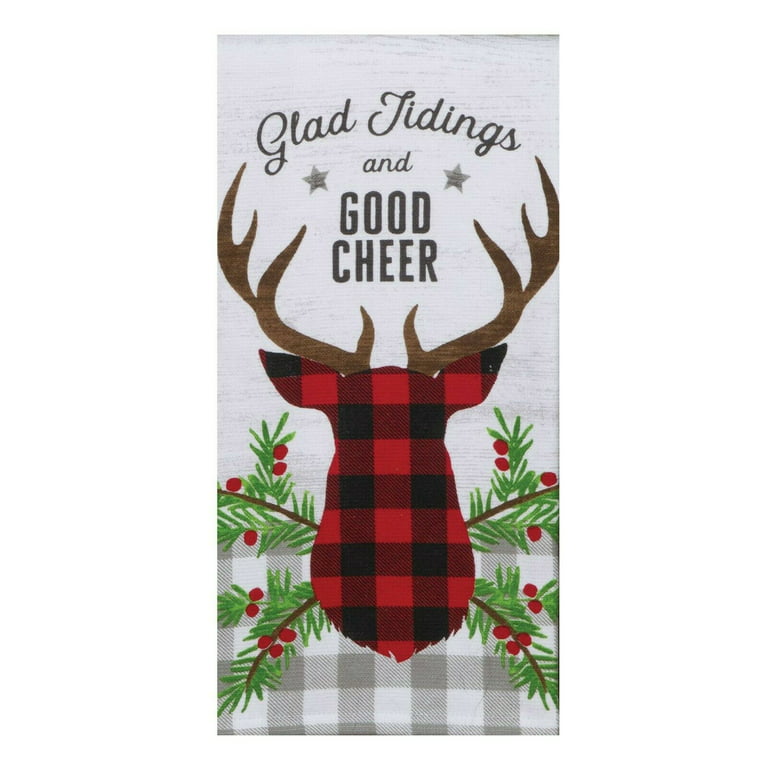 Set of 2 WOODLAND MOOSE & BEAR Terry Kitchen Towels by Kay Dee Designs