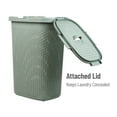 thumbnail image 5 of Mind Reader 60L Slim Laundry Hamper, Clothes Basket, Lid, Wicker Design, Plastic, Mint, 5 of 7