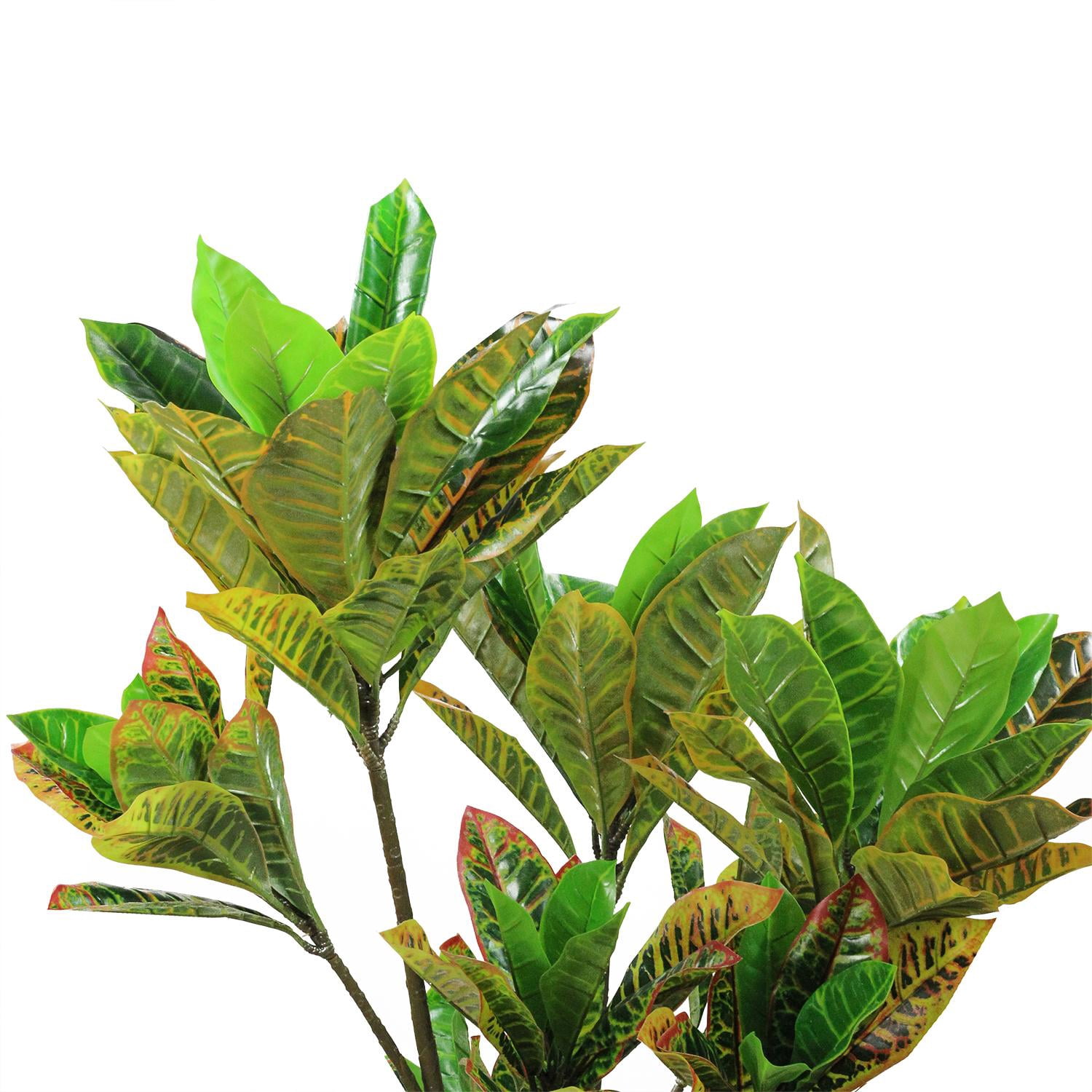 45.75" Green Yellow and Red Potted Artificial Croton Tree