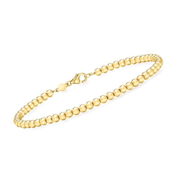 Pure Collection by Ross-Simons Italian 3mm 14kt Yellow Gold Bead Bracelet, Women's, Adult