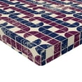 thumbnail image 4 of Ambesonne Retro Fitted Sheet, Geometric Boho Grunge Squares, Twin XL Size, Champagne Plum Indigo, 4 of 5