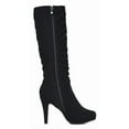 thumbnail image 2 of DREAM PAIRS Women Suede Zip High Platform Heel Ladies Knee High Calf Leg Boots SARAH BLACK Size 7.5, 2 of 2