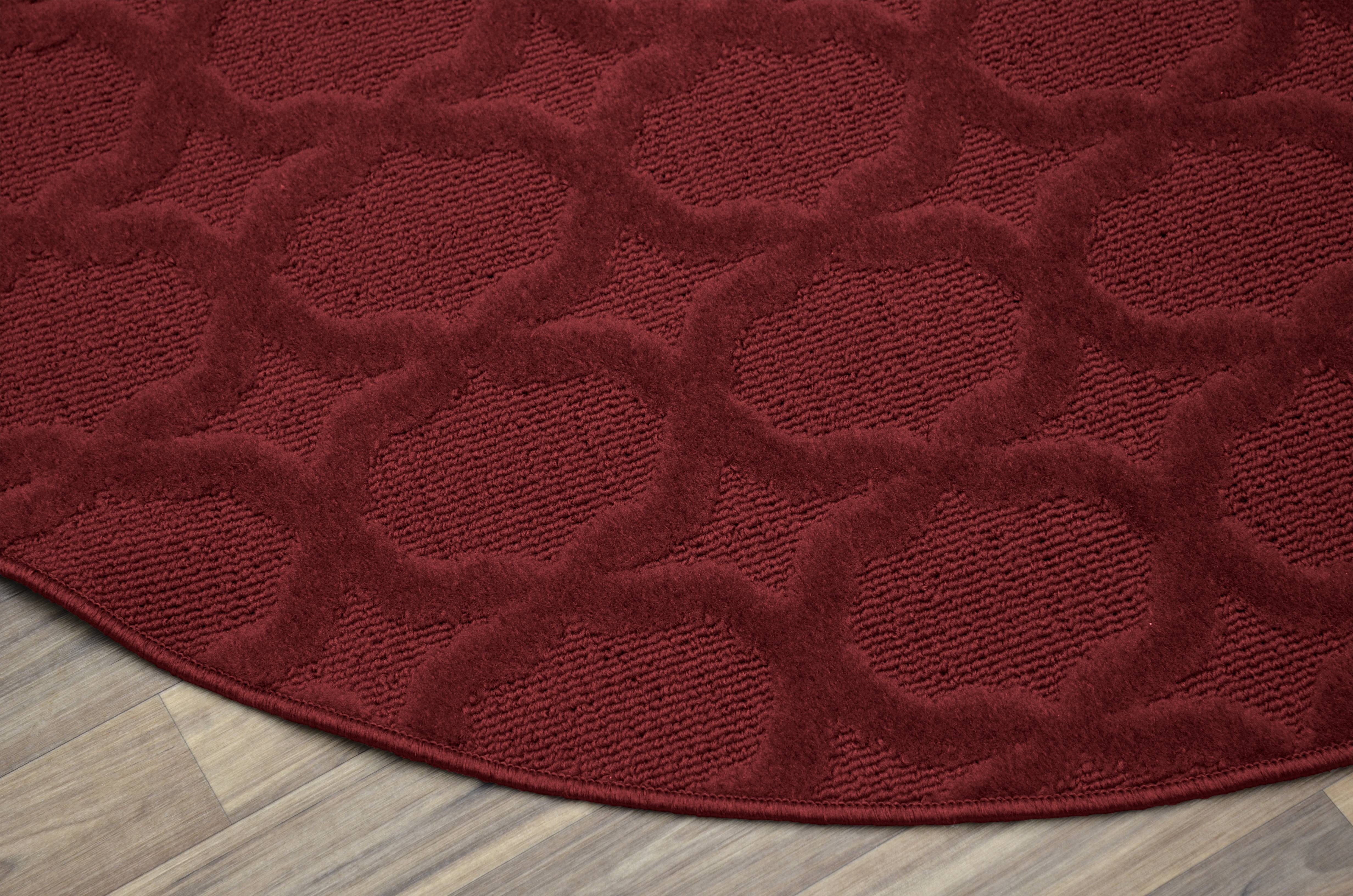 Garland Rug Sparta Chili Red Round Indoor Area Rug, 5' x 5'