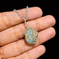 thumbnail image 2 of Raw Ethiopian Opal Necklace Wire Wrapped Pendant Chain Pendant Statement Necklace Opal Jewelry, 2 of 4