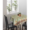 thumbnail image 4 of Vintage Boho Floral Suqare Tablecloth - 60 x 60 Inch, Ethnic Tribe Abstract Art Flowers Waterproof & StainResistant Tablecloth, Washable Oil-proof Table Cover for Dining/Party/Wedding/Camping/Buffet, 4 of 9