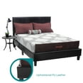 thumbnail image 2 of ViscoLogic Luca Upholstered Platform Bed Frame With Headboard,Wooden Slat Support, No Box Spring Needed, Twin, Full, and Queen Bed Size, Brown, 2 of 4