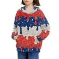 thumbnail image 3 of Xoenoiee Kids Hoodies Realistic Glitter Dropped Paint Print Long Sleeve Sweatshirt Pullover Hoodies Hooded Sweater with Front Kangaroo Pocket Fall Winter Tops Activewear for Traveling Hiking, S, 3 of 7
