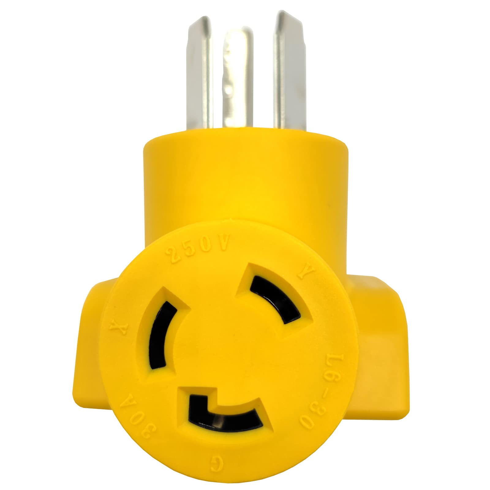 Parkworld 62985 Dryer 3 Prong Adapter NEMA 10-30P to L6-30R One Piece Compact Adapter, Output 30amp 250volt