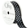 thumbnail image 2 of (4 pack) Offray Ribbon, Black with Polka Dot 7/8 inch Single Face Satin Polyester Ribbon, 9 feet, 2 of 13