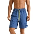 thumbnail image 2 of Besolor Workout Shorts for Men Wide Leg Drawstring Elastic Waist Quick Dry Breathable Athletic Hiking Shorts with Pockets(XX-Large,Blue), 2 of 5