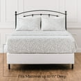 thumbnail image 3 of Chanasya 3-Piece Printed Twin Sheet Set - Ultra Soft Small Leaves Print 1 Flat Sheet, 1 Fitted Sheet ,1 Pillowcase - Wrinkle Fade Stain Resistant - Luxurious Brushed Microfiber - Gray - Twin, 3 of 3
