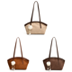 thumbnail image 1 of Bolso Mano Gamuza para Mujer Hombro Gran Capacidad Casual El (Beige), 1 of 9