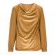 thumbnail image 4 of Xuyuer Metallic Velvet Mesh Splicing Top - Women's Solid Color Elegant Long Sleeve Blouse for Evening Gala Events, Holiday Party Glamour & Luxurious Night Out Ensembles, 4 of 8