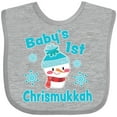 thumbnail image 3 of Inktastic Baby's 1st Chrismukkah with Cute Snowman and Snowflakes Boys or Girls Baby Bib, 3 of 4