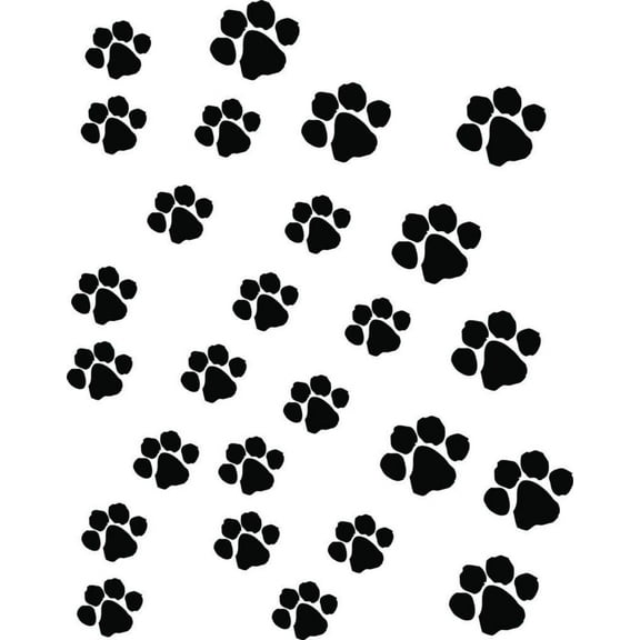 Design With Vinyl Artwork Pattern Prints of Cat Fox Bear Kitter Wolf Paws Wall Decal for Children - Separate Design On Sheet Themed Décor - Size: 38 In x 38 In