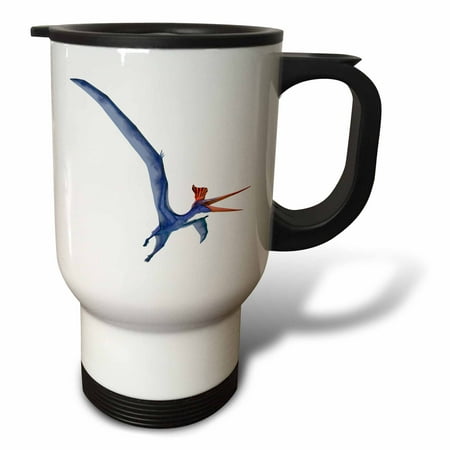 3drose, Pteranodon Flying Dinosaur Flying Left and Seen from Below, 14oz Stainless Steel Travel Mug