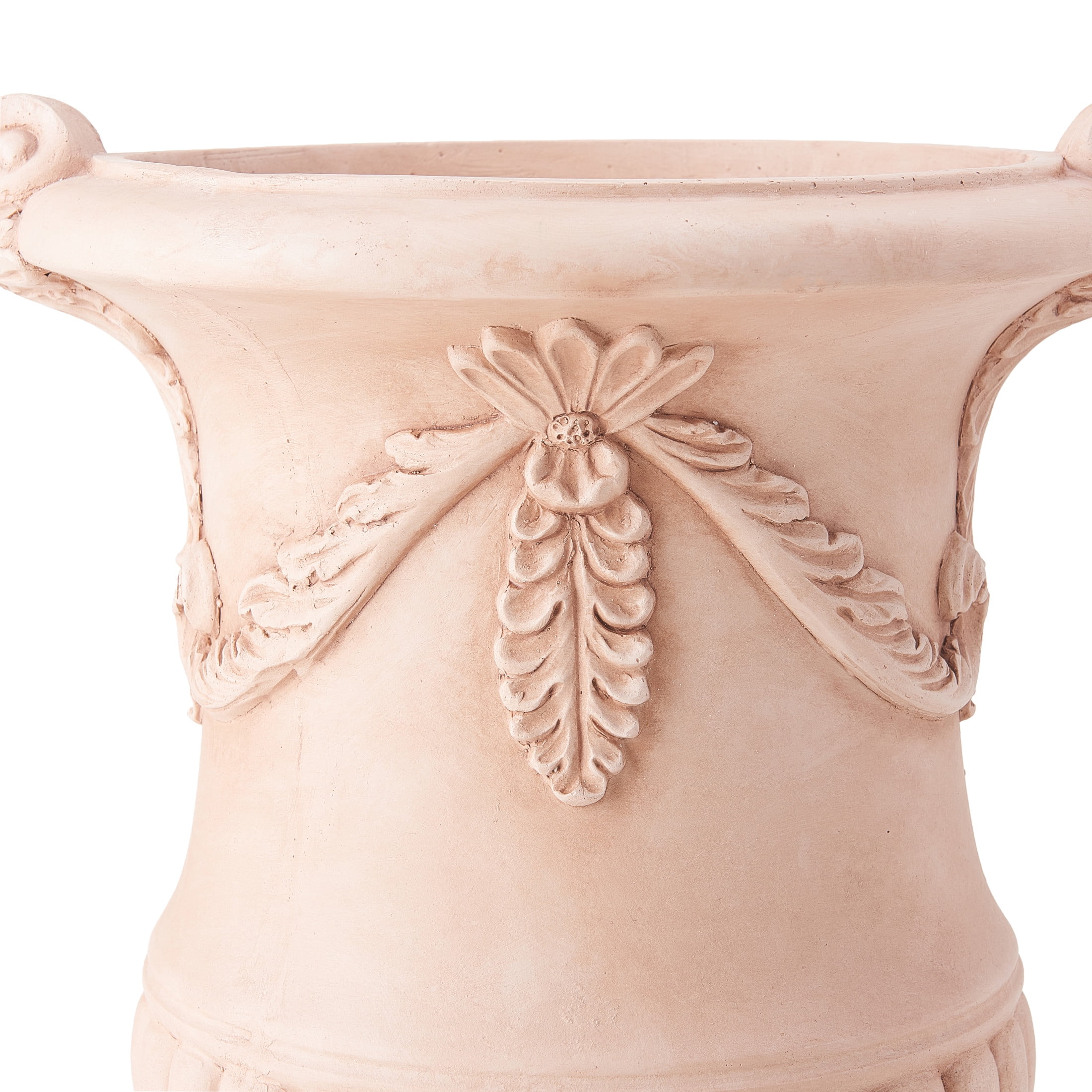 Christopher Knight Home MGO Flower Urn Planter Set of 2 with Scroll Handles, Terracotta
