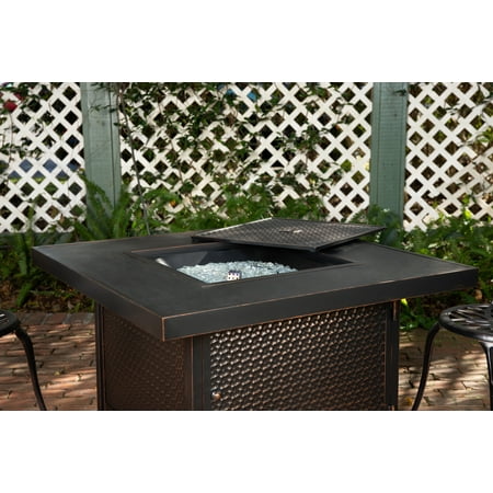 Fire Sense - Weyland Square LPG Fire Pit - Antique Bronze