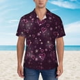 thumbnail image 4 of Lsque Snowflakes and Hearts pattern Hawaiian Shirt for Men, Unisex Summer Beach Casual Short Sleeve Button Down Shirts-X-Large, 4 of 9