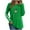 #0044-White, variant on Women's St. Patrick's Day Lucky Clover Print Round Neck Raglan Long Sleeve Waffle Knit Top