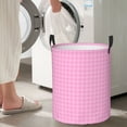 thumbnail image 4 of DouZhe Paniers à Linge Imperméables Pliables Grands, Imprimés Rayés Roses Panier Circulaire avec Poignées, 4 of 6