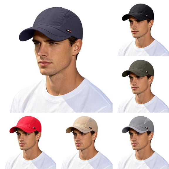 XIAOCHA Men's Breathable Baseball Cap Adjustable Dad Hat Outdoor Snapback Hat,Dark Gray