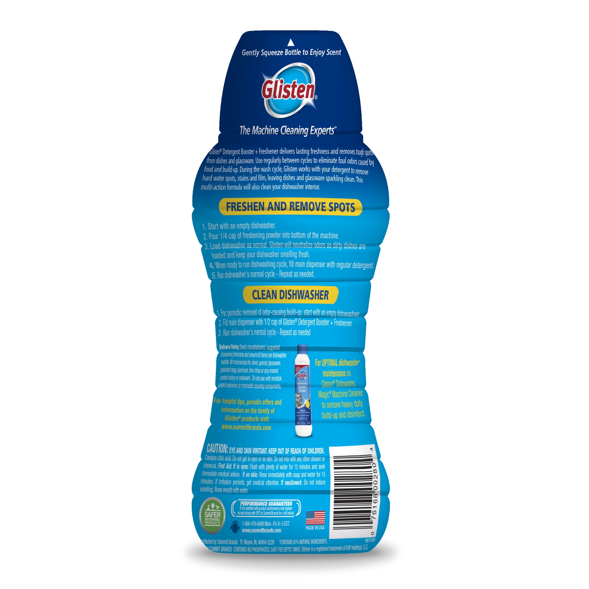 Glisten Dishwasher Detergent Booster + Freshener, 28 oz, 6 Bottles