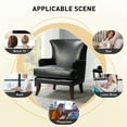 thumbnail image 7 of Vegan Leather Black Accent Chair Modern Upholstered Lounge Armchair Home Living Room, 7 of 7