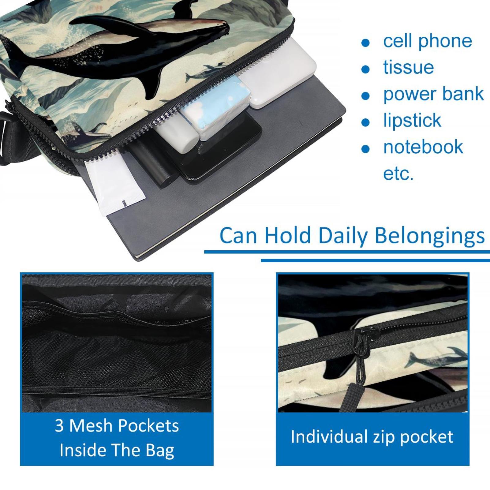 Whales Adjustable Lightweight Waist Bags with Extension Strap, Unisex Running Belt Fanny Pack