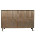 thumbnail image 2 of S-HOME Versatile Pine Wood Storage Cabinet with Fixed Shelves Natural Finish 7 Compartments  for Home or Office, 2 of 7