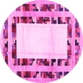 thumbnail image 1 of Ahgly Company Indoor Round Abstract Pink Contemporary Area Rugs, 5' Round, 1 of 4