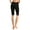Black, variant on Women's 19" Seamless One Size Nylon Spandex Knee Length Slim Tight Cropped Leggings (Black/Black)