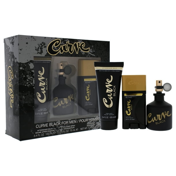 Curve Black Liz Claiborne Set de regalo Caballero 3Pc 2,5 oz 3,4