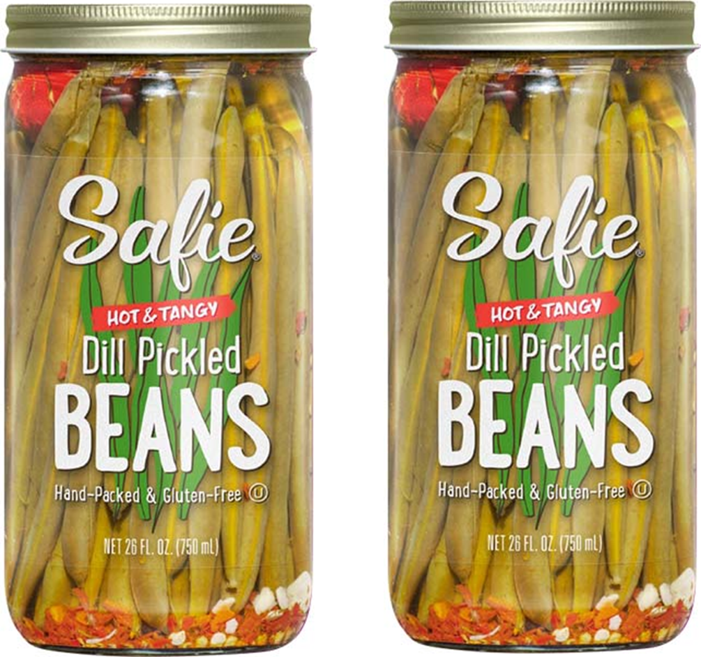 Safie Foods HandPacked Hot & Tangy Dill Pickled Beans, 2Pack, 26 oz