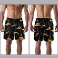 thumbnail image 3 of luoweisi Men's Beach Shorts Quick Dry Swim Trunks with Mesh Lining Halloween Witch Hat L, 3 of 5
