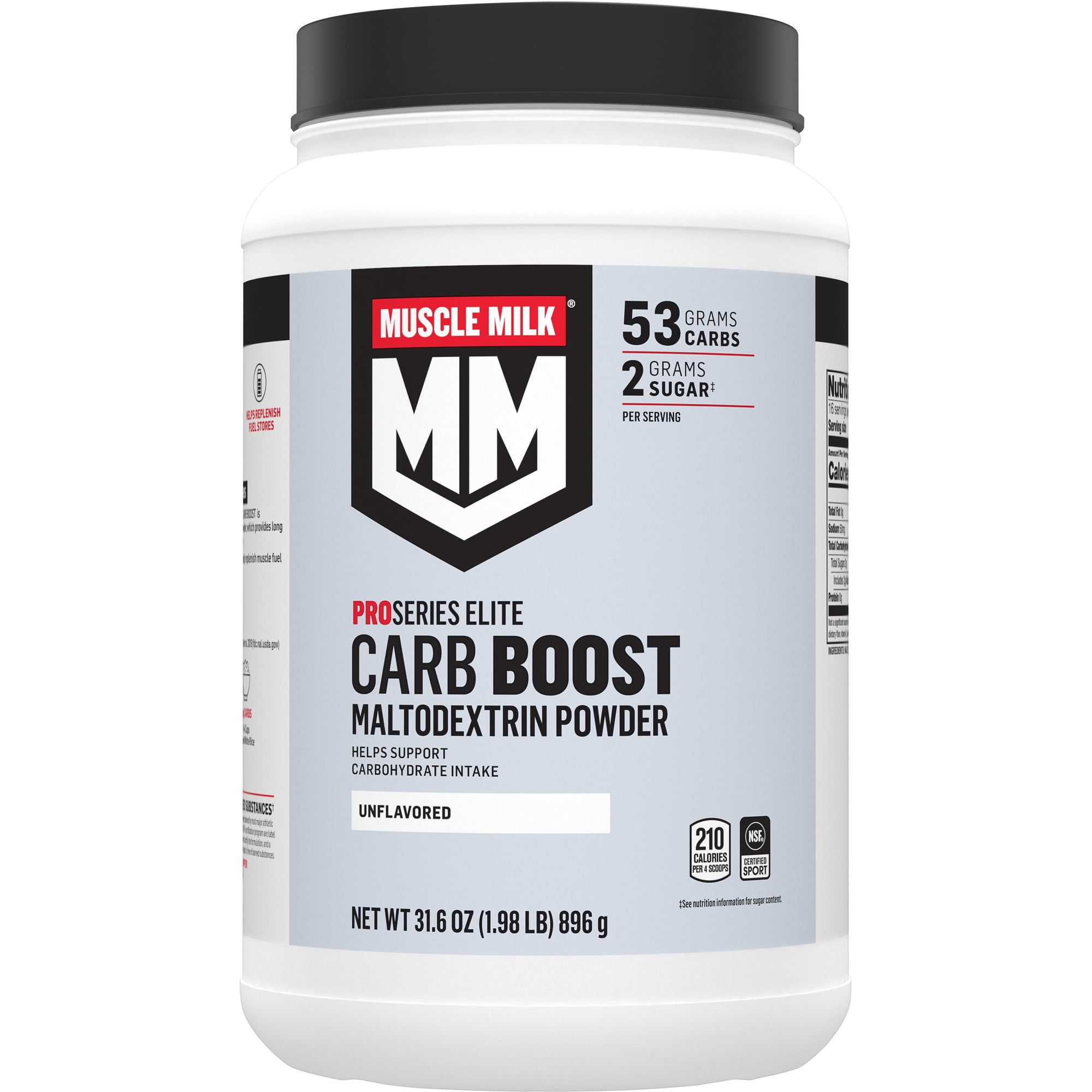 Muscle Milk Pro Series Elite Carb Boost Maltodextrin Powder, Unflavored, 1.98 Pound Canister