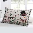 thumbnail image 5 of Merry Christmas Winter Throw Pillow Cover,Snowman Snowflake Xmas Plaid Rectangle Decorative Pillow Case Protector Soft Cushion Cover Lumbar Pillowcase for Couch Sofa Bedroom Car Chair Decor 12x20 In, 5 of 8