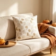 thumbnail image 5 of WDOBM 18x18 Inch White Fall Puffy Throw Pillow With Insert - Gold Maple Leaf Print Fuzzy Cushion - Autumn Winter Decor For Sofa Couch Bedroom Home, 5 of 6