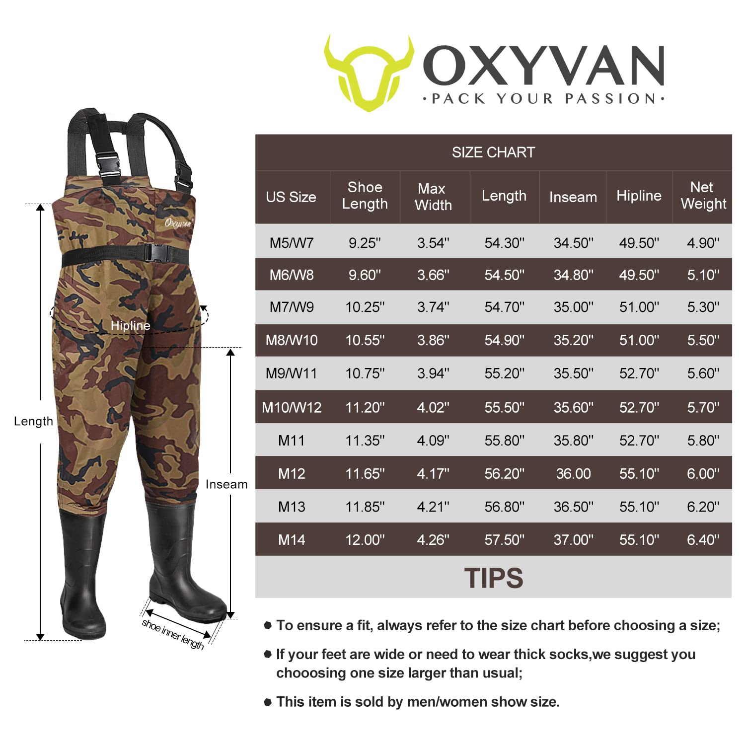 OXYVAN Hip Waders Lightweight Fishing Waders for Women with Boots 2-Ply  PVC/Nylon Waders for Men with Boots (Green and Brown) M11 : Buy Online at  Best Price in KSA - Souq is