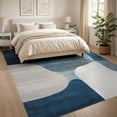 thumbnail image 3 of ODIKA 8'x10' Washable Area Rug Farmhouse Abstract Watercolor Blocks Contemporary Navy Painterly for Living Room, Under Sectional, Family , Durable, Non-Slip, 3 of 7