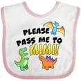 thumbnail image 3 of Inktastic Please Pass Me to Mimi with Dinosaurs Boys or Girls Baby Bib, 3 of 4