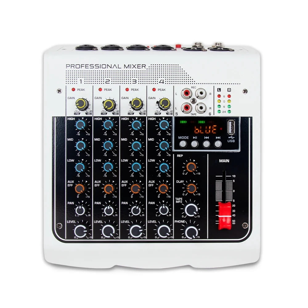 6 Channel DJ Controller Sound Mixer USB Recording Computer Delay Repeat Effect Sound Card