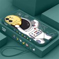 thumbnail image 1 of Funda de teléfono con cordón de mano de astronauta para iPhone 14 13 12 Pro Max 13 Mini 14 13 Pro 11 funda de parachoques suave de silicona líquida a prueba de golpes Tan Jianjun unisex, 1 of 2